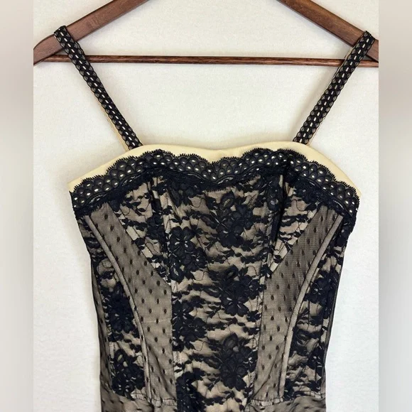 TRIPP NYC Black Lace‎ Corset Top Boustier Tank Sleeveless Sexy Vintage Y2K XS - Picture 4 of 16
